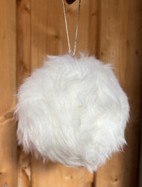 Kerstbal Cezar wit 12 cm