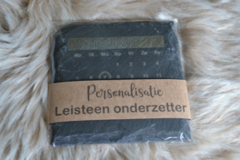 Leisteen onderzetter met speciale datum