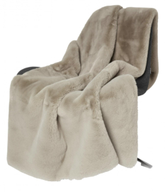 Pluizige deken Taupe | Skinnwille Home