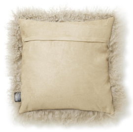 Shansi kussenhoes schapenvacht Taupe | Skinnwille Home