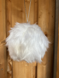 Kerstbal Cezar 10 cm wit
