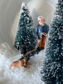 Kop en schotel | Kind met honden