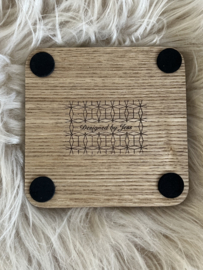 Houten onderzetter met naam