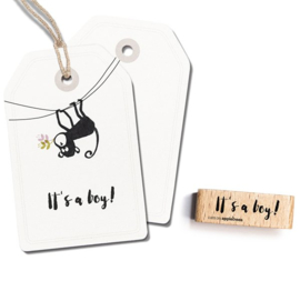 Cats on Appletrees - houten stempel - It's a boy! (2397)