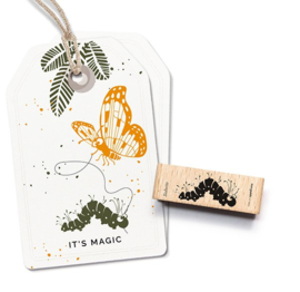 Cats on Appletrees - houten stempel - Babette the Caterpillar (27201)