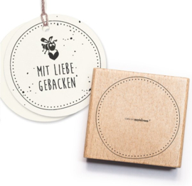 Cats on Appletrees - houten stempel - Ring with Points (27286)