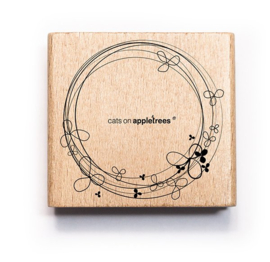 Cats on Appletrees - houten stempel - Flower Ring 5 (27240)