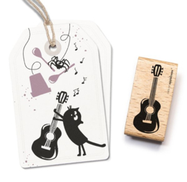 Cats on Appletrees - houten stempel - Guitar (27350)