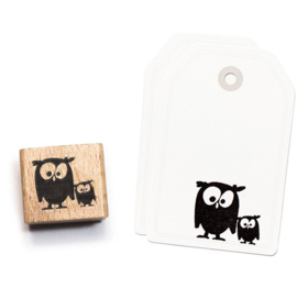 Cats on Appletrees - houten stempel - Lotta and Mathilda the Owls (2110)