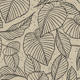 Cadeaupapier Flowers Leaves Hearts Natural