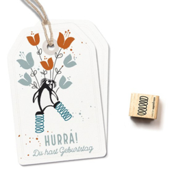 Cats on Appletrees - houten stempel - Elastic Spring (27371)