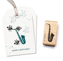 Cats on Appletrees - houten stempel - Saxophone (27403)