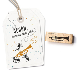 Cats on Appletrees - houten stempel - Trumpet (27404)