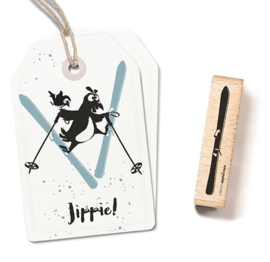 Cats on Appletrees - houten stempel - Ski (2542)