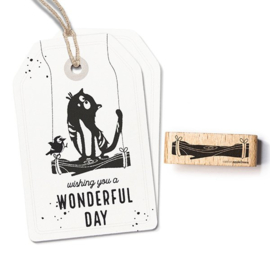 Cats on Appletrees - houten stempel - Wooden Swing (27377)