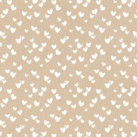 Cadeaupapier Flowers Leaves Hearts Natural