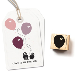 Cats on Appletrees - houten stempel - Ballon with little Heart (27455)