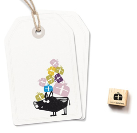 Cats on Appletrees - houten stempel - Present (2324)