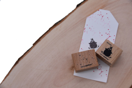 Cats on Appletrees - houten stempel - Jeronimo the Chick & Confetti