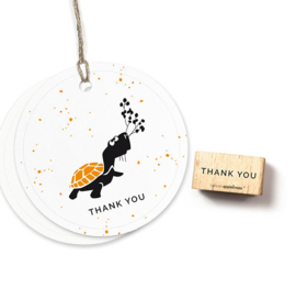 Cats on Appletrees - houten stempel - Thank you (27319)