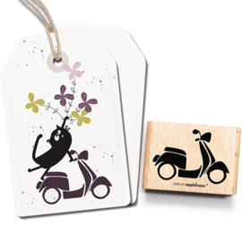 Cats on Appletrees - houten stempel - Scooter (2646)
