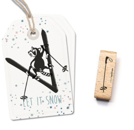 Cats on Appletrees - houten stempel - Ski Stick (2543)