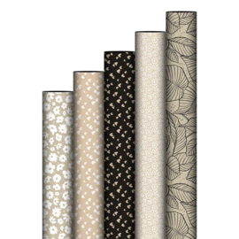 Cadeaupapier Flowers Leaves Hearts Natural