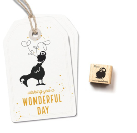 Cats on Appletrees - houten stempel - Alwin the Chick (27429)