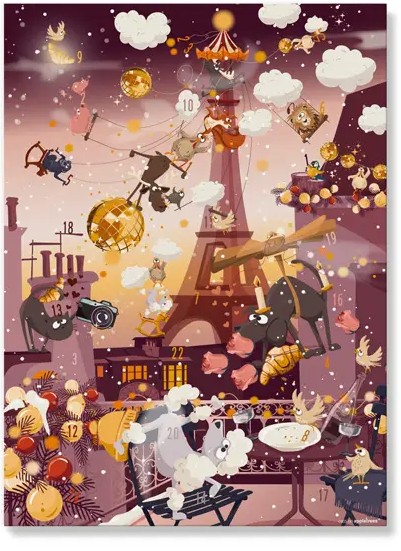 Cats on Appletrees - houten stempel - Adventkalender 8 (93545)