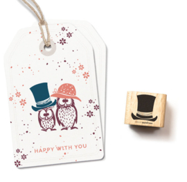 Cats on Appletrees - houten stempel - Top Hat (27654)