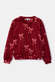 Woody | Meisjes-Dames Pyjama, bordeaux strikkenprint