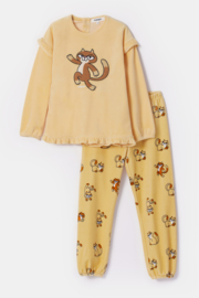 Woody | Meisjes-Dames Pyjama, lichtgeel
