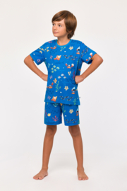 Woody | Jongens-Heren Pyjama, onderwater print blauw