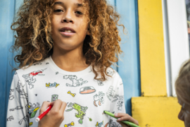 Woody | Unisex Pyjama, krab color me print