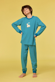 Woody | Jongens-Heren Pyjama, groene streep
