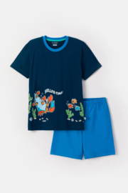 Woody | Jongens-Heren Pyjama, donkerblauw