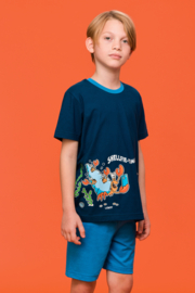 Woody | Jongens-Heren Pyjama, donkerblauw