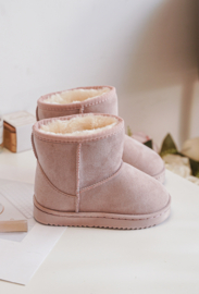Furry boots old rose