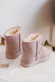 Furry boots old rose