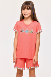 Woody | Meisjes-Dames Pyjama, koraalrood