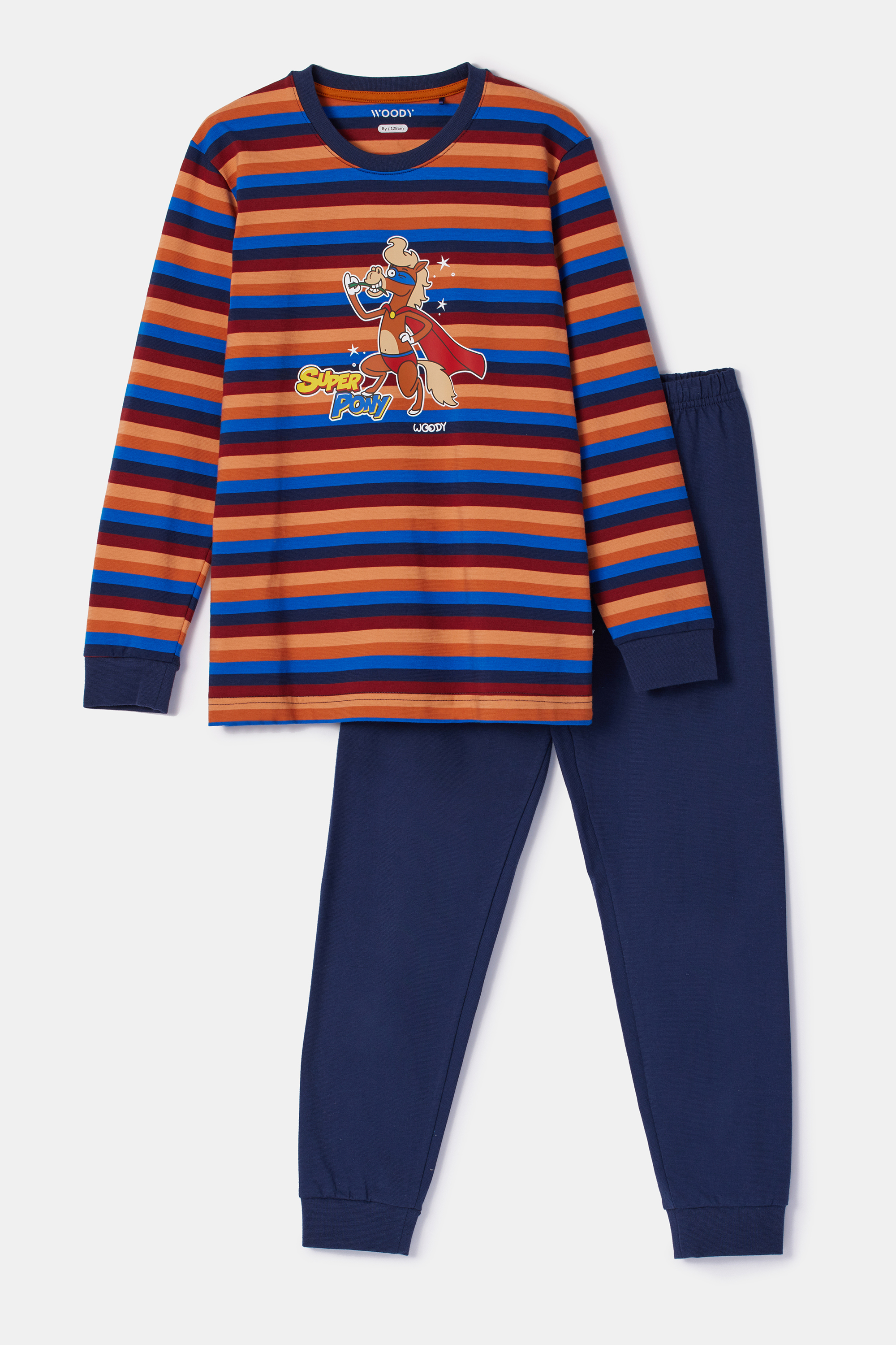 Woody | Jongens-Heren Pyjama, multicolor streep