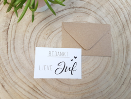 Minikaartje "Bedankt lieve juf"