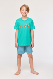 Woody | Jongens-Heren Pyjama, turquoise