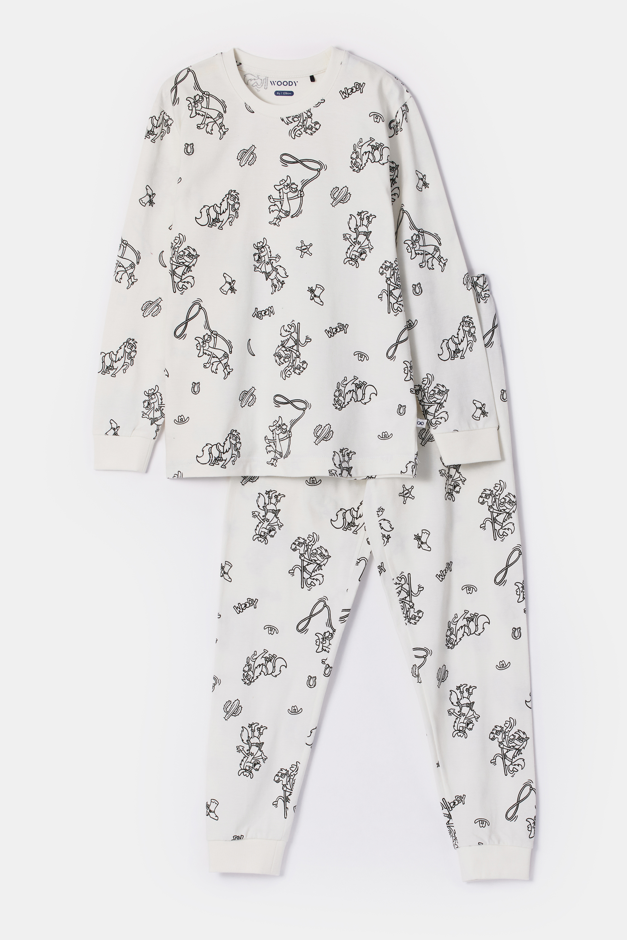 Woody | Unisex Pyjama, inkleurprint pony