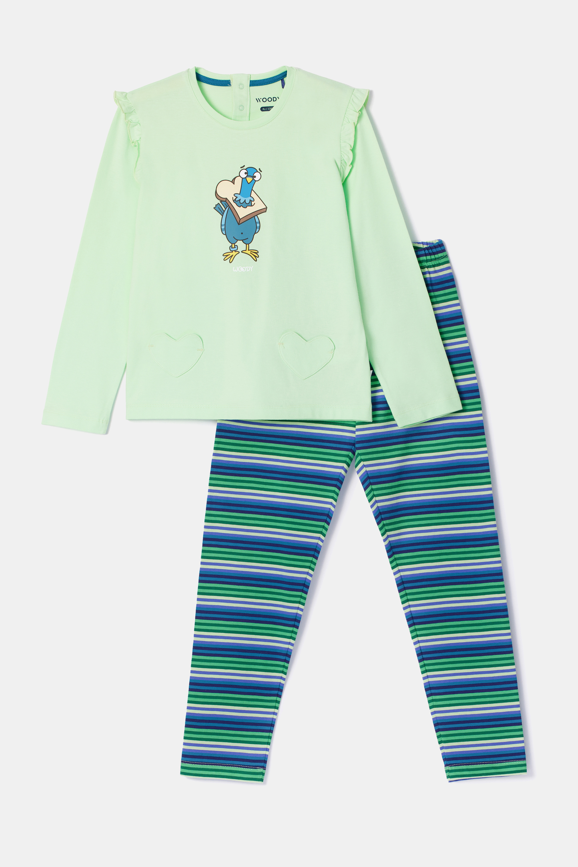 Woody | Meisjes-Dames Pyjama, groen