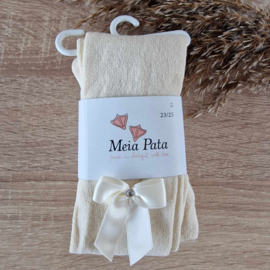 Meia Pata | Pearl kousenbroek met strik en bling