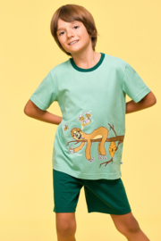 Woody | Jongens-Heren Pyjama, muntgroen