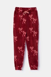 Woody | Meisjes-Dames Pyjama, bordeaux strikkenprint