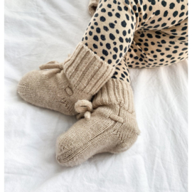 Merino wool booties sand