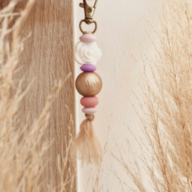 Sleutelhanger Mom mama Metallic Flower